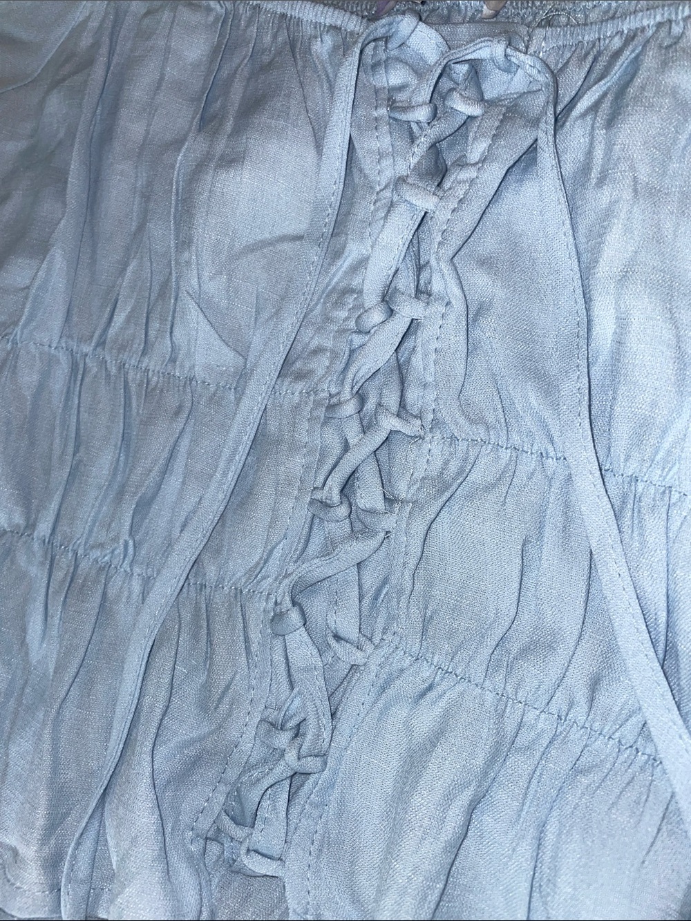 iris Light Blue Lace-Up Crop Top - Picture 3 of 5